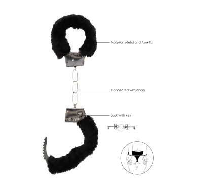 Pleasure Furry Hand Cuffs - With Quick-Release Button